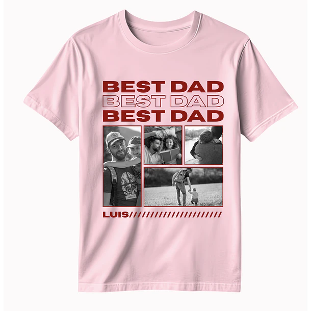 Polera Best Dad / Mejor Papá - Personalizable 4