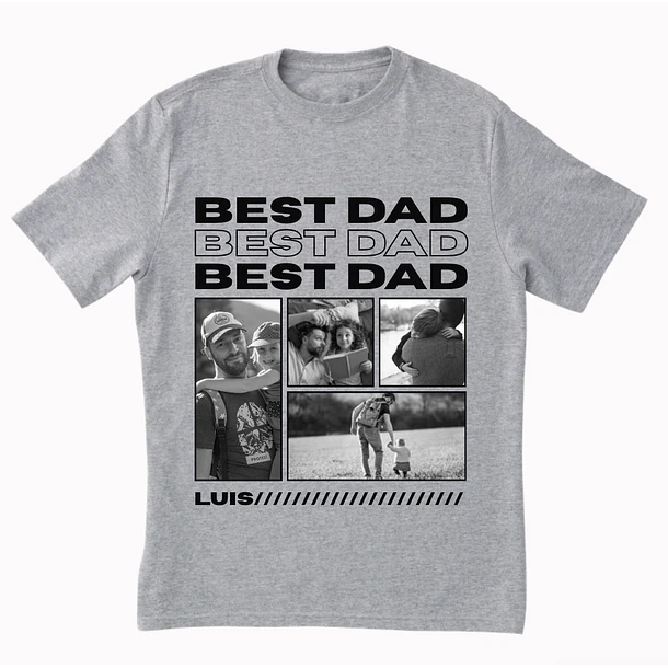 Polera Best Dad / Mejor Papá - Personalizable 6