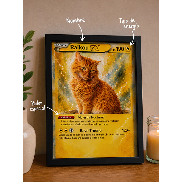 Cuadro Carta Pokémon de tu Mascota - Personalizable 1