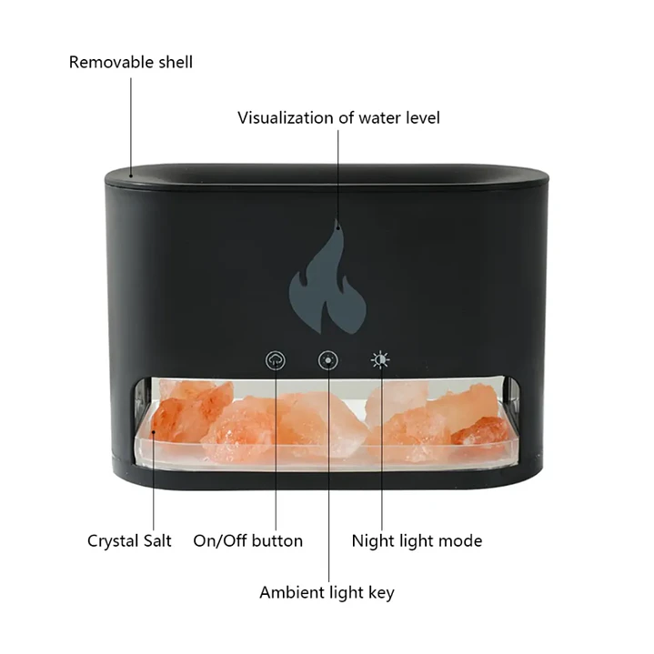 Humidificador Efecto Llama con Sal del Himalaya 6