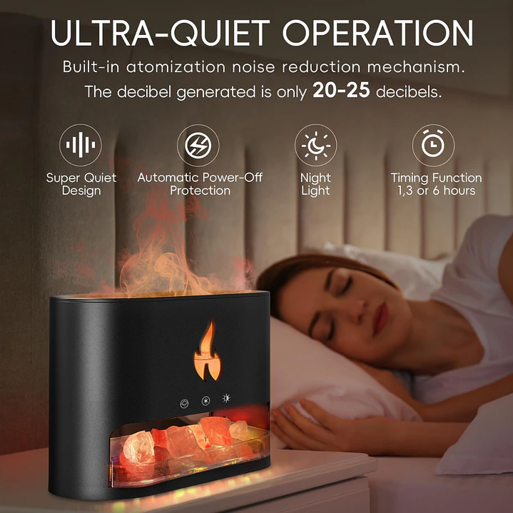 Humidificador Efecto Llama con Sal del Himalaya 2