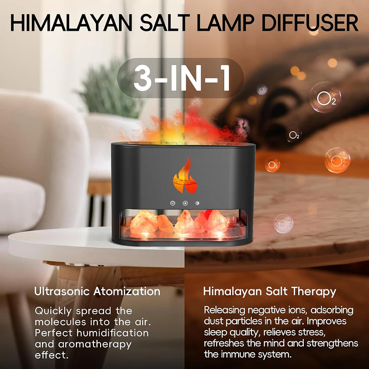 Humidificador Efecto Llama con Sal del Himalaya 3