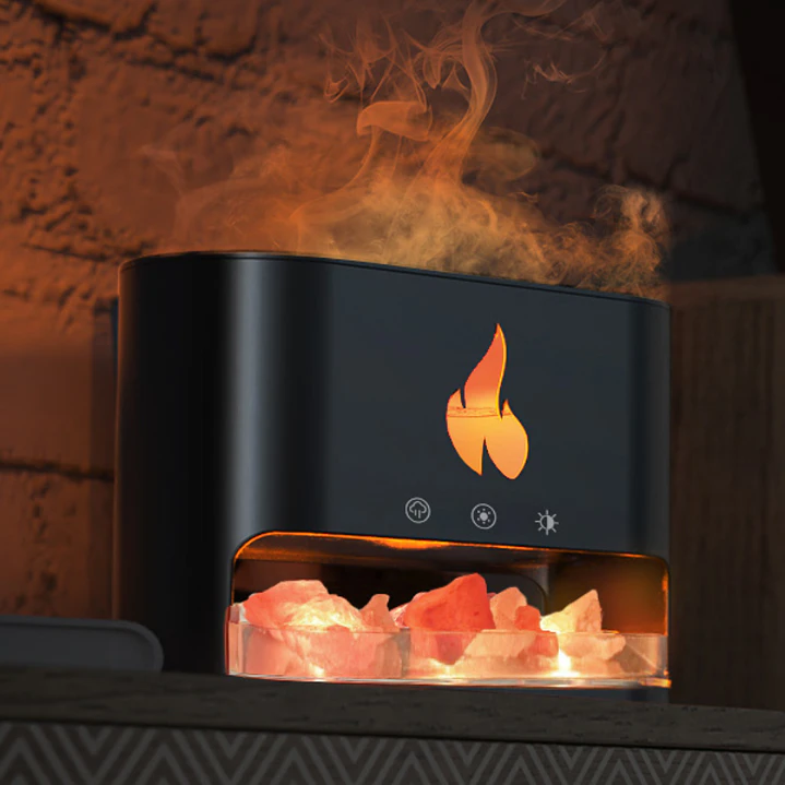 Humidificador Efecto Llama con Sal del Himalaya 1