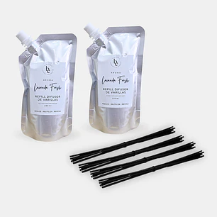 Set 2 Refill Difusor de Varillas + 4 Paquetes de Varillas