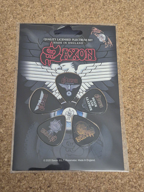 Saxon - Plectrum Set "Wheels of Steel" (Made in England)