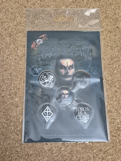 Cradle of Filth - Badge Set Oficial (Pack de 5 Pins)