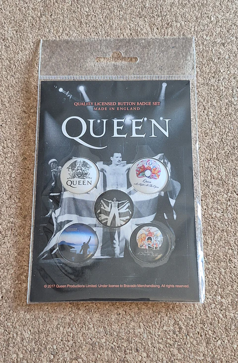 Queen - Badge Set Oficial "Freddie Mercury" (Pack de 5 Pins)