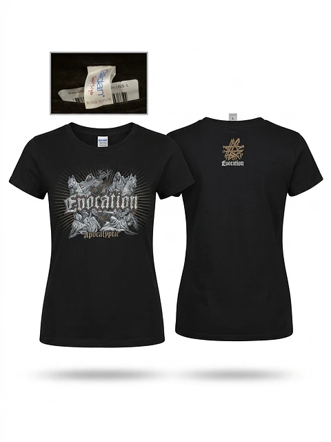 T-Shirt Evocation – Apocalyptic Graphic Design Ladies Cut (Tamanho S, M e L)