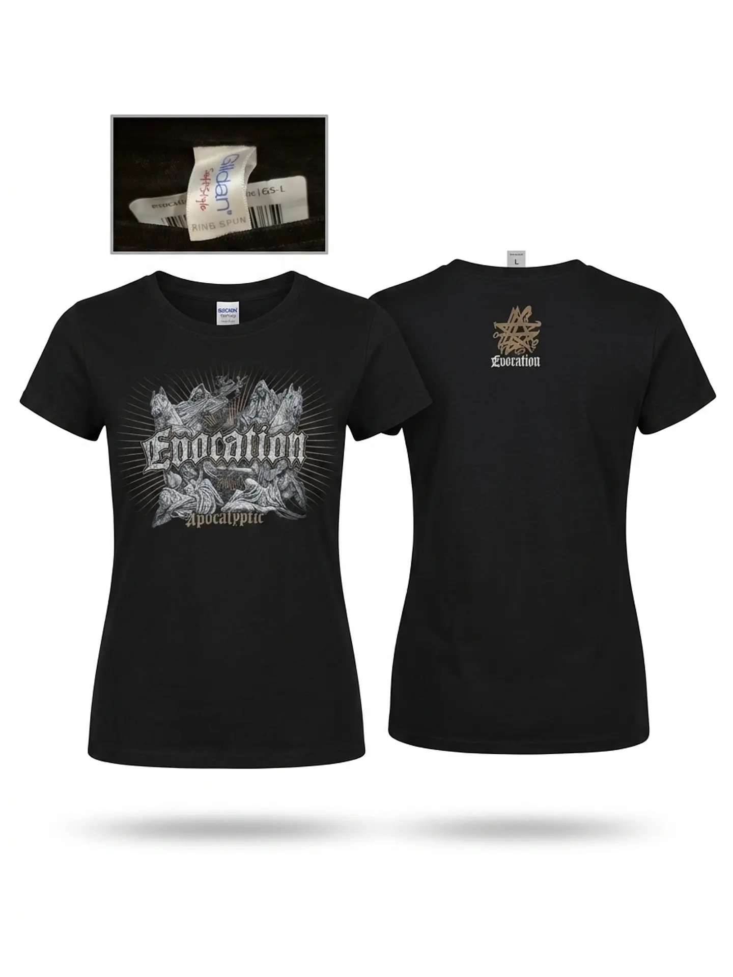 T-Shirt Evocation – Apocalyptic Graphic Design Ladies Cut (Tamanho S, M e L) 1