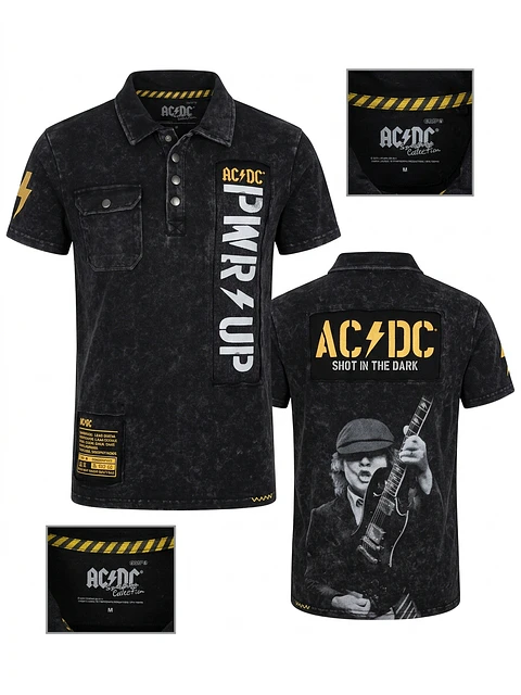 ​Polo AC/DC – Shot in the Dark Graphic Design (Tamanho M)