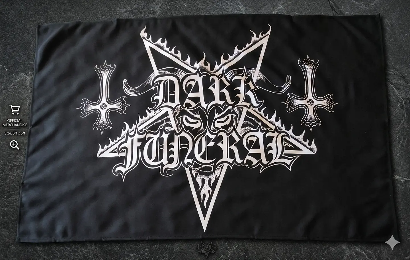 ​Bandeira Dark Funeral – Classic Logo & Pentagram Design Flag (65x105cm) 1