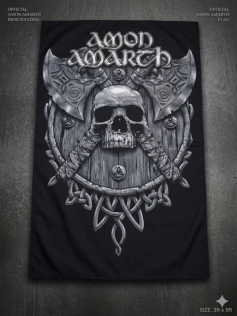 Bandeira Amon Amarth – Skulls & Axes Graphic Design Flag (65x105cm)