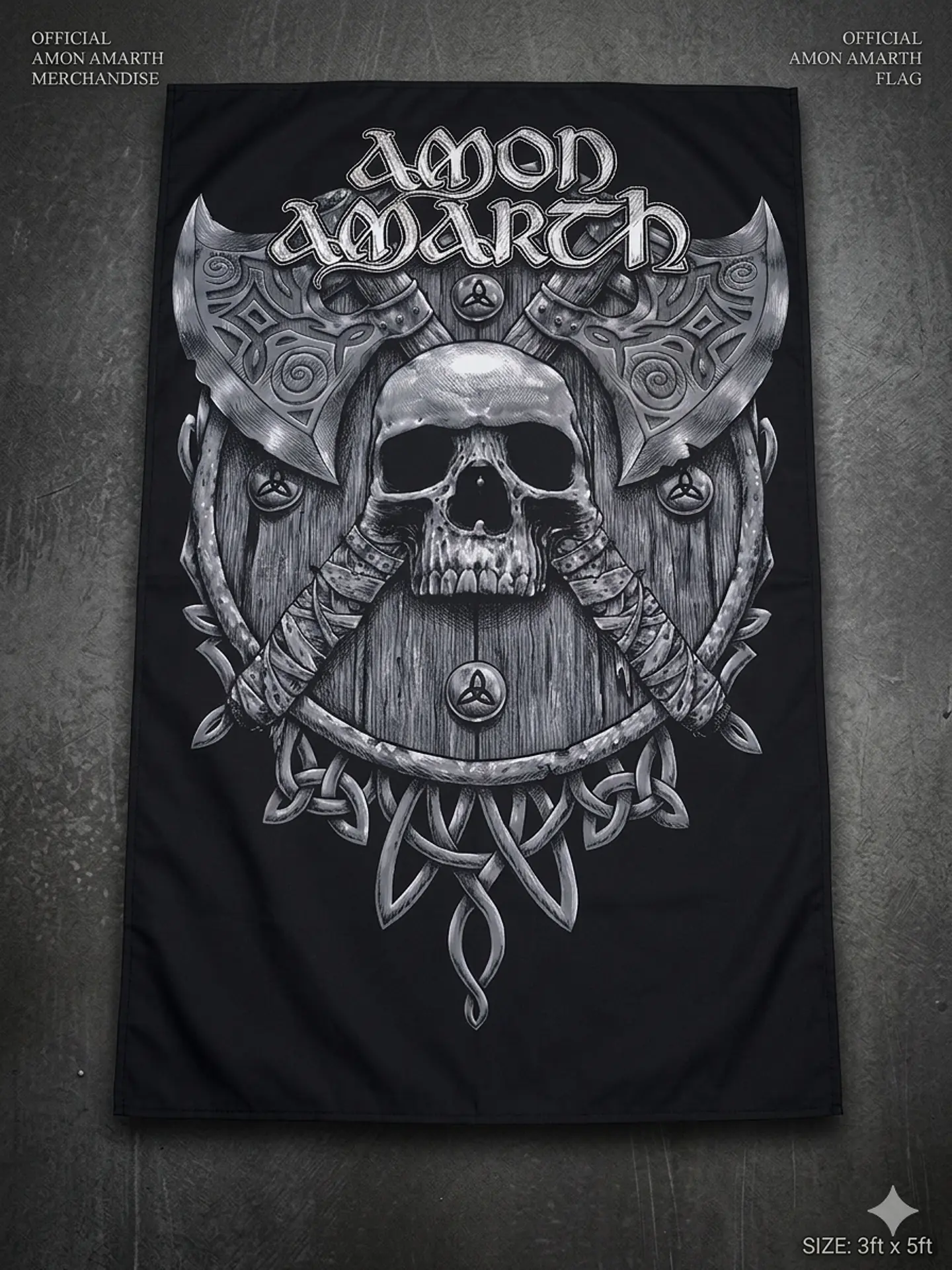 Bandeira Amon Amarth – Skulls & Axes Graphic Design Flag (65x105cm) 1