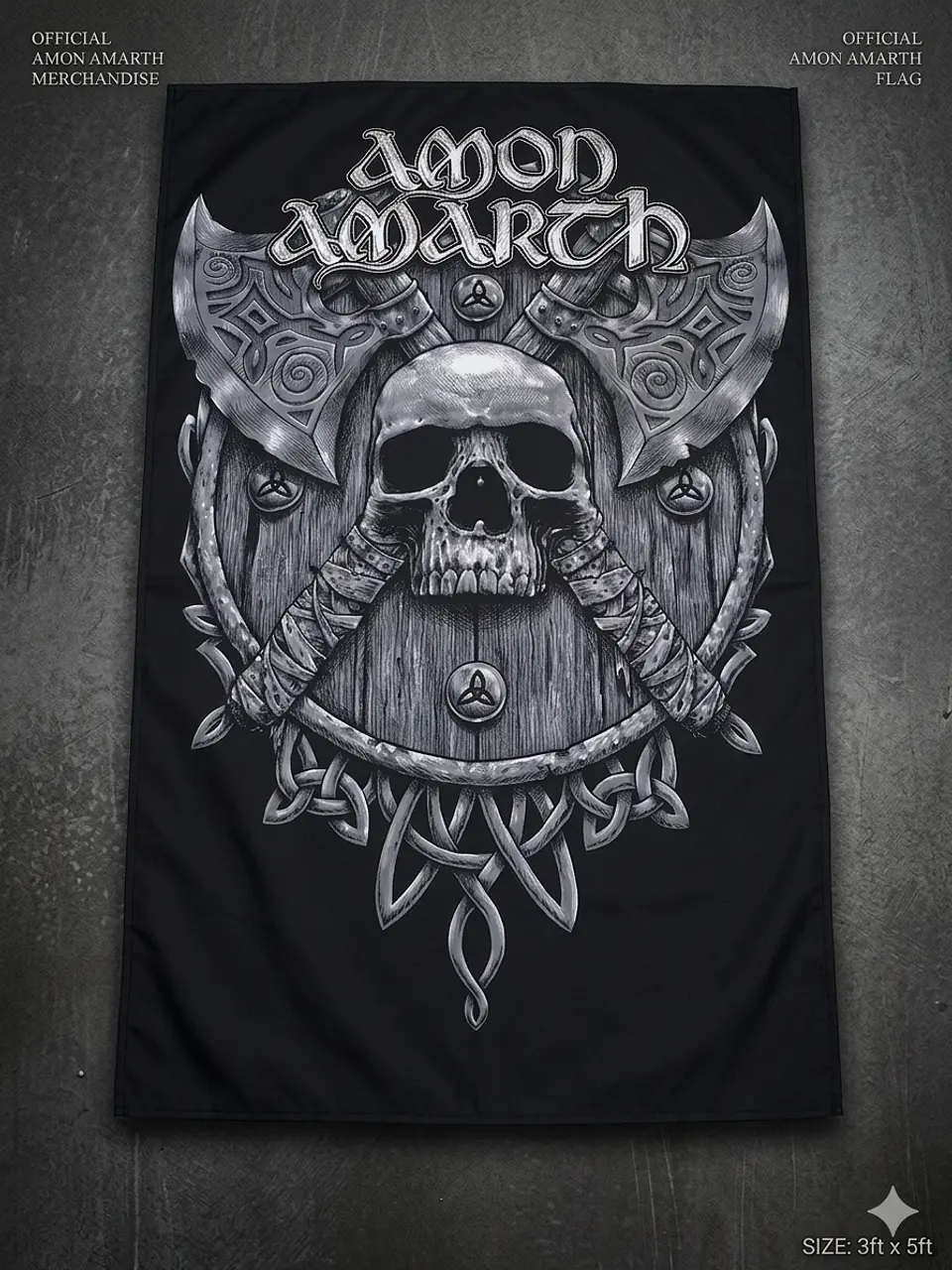 Bandeira Amon Amarth – Skulls & Axes Graphic Design Flag (65x105cm) 1