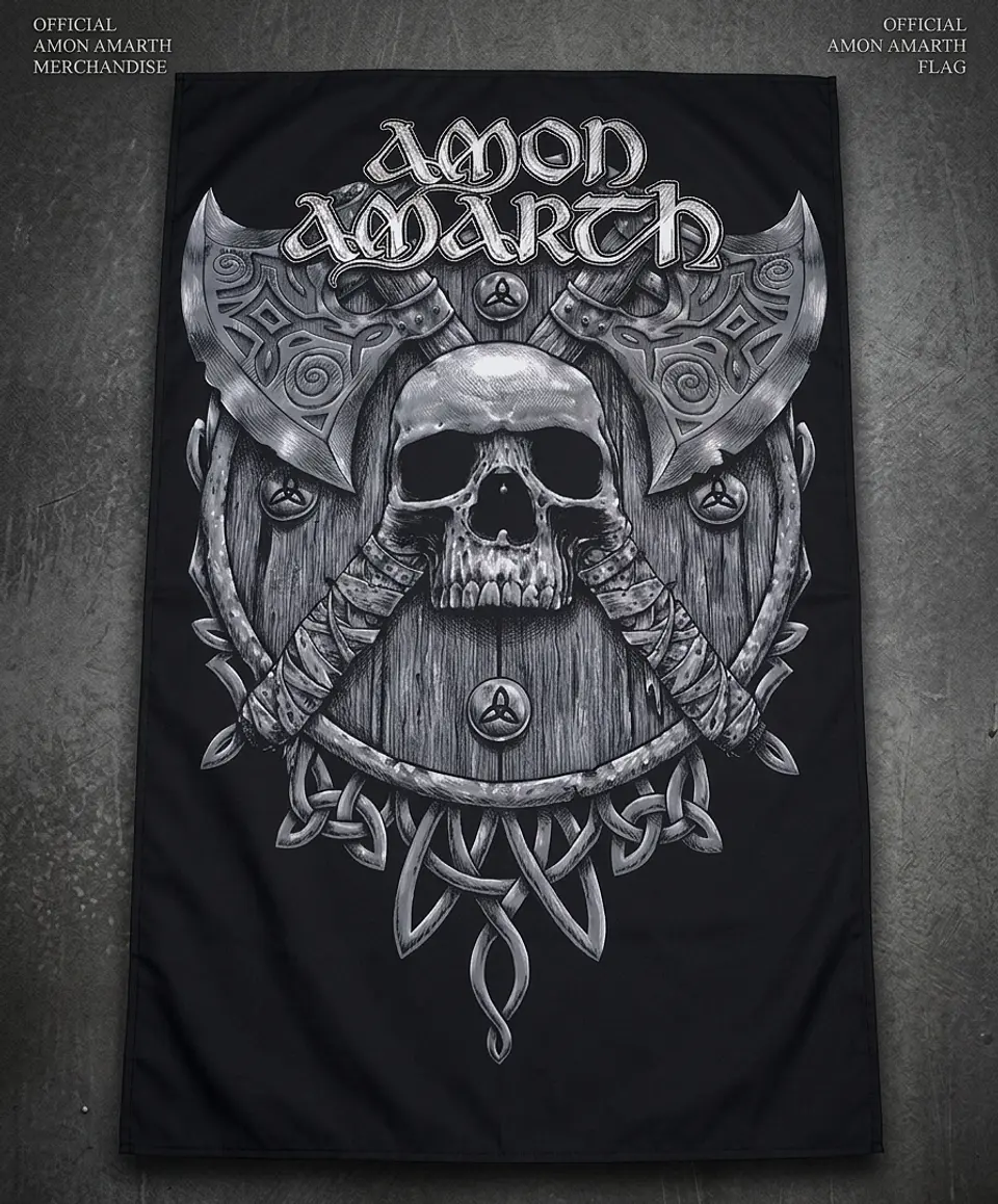 Bandeira Amon Amarth – Skulls & Axes Graphic Design Flag (65x105cm) 1