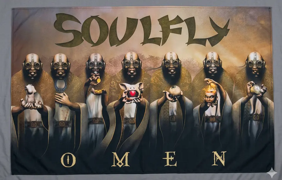 Bandeira Soulfly – Omen Album Design Flag (65x105cm) 1