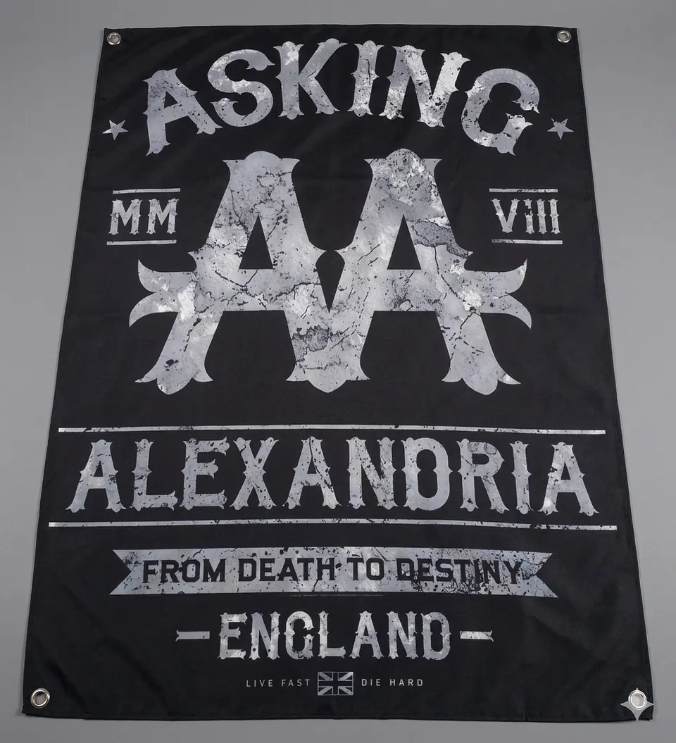 Bandeira Asking Alexandria – From Death to Destiny Album (70x100) c/ Ilhós 1