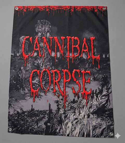 Bandeira Cannibal Corpse – Skeletal Domain Design (70x100cm) c/ Ilhós