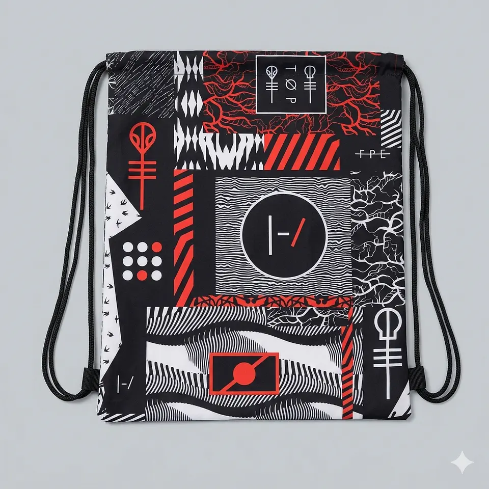 Twenty One Pilots - Design Dark Geometry - Drawsting Bag 1