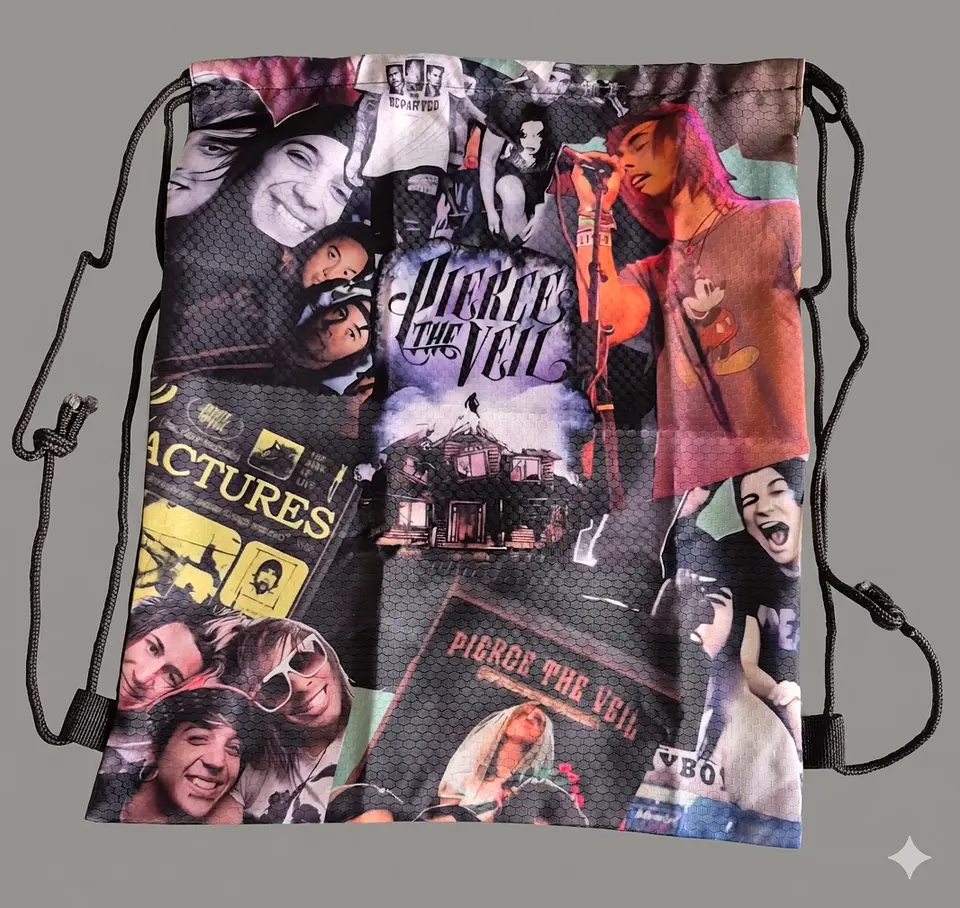 Pierce The Veil Tour Collage - Drawsting Bag 1