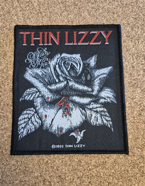 Thin Lizzy Patch Black Rose - Woven (Sew-on)