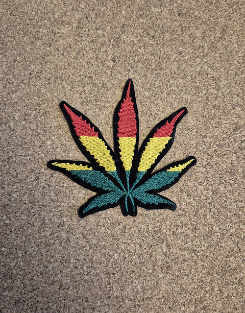Rasta Cannabis Leaf Iron-On Embroidered Patch