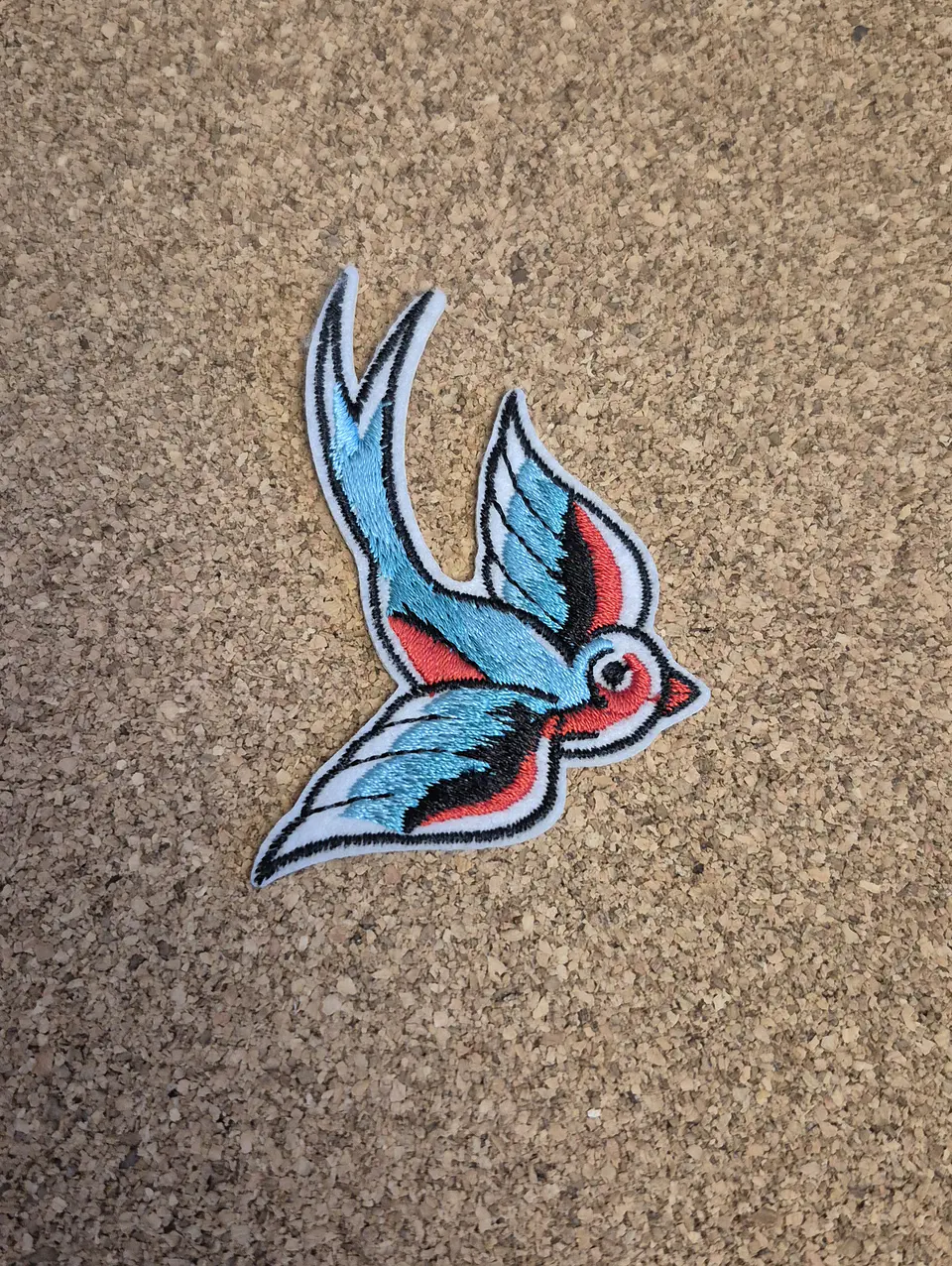 Old School Swallow Bird Iron-On Embroidered Patch 1