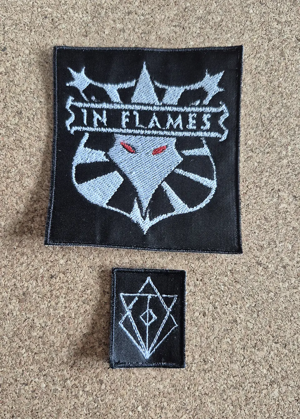 In Flames Duo Pack: Shield/Jester + Logo Symbol Patches (Sew-On) 1
