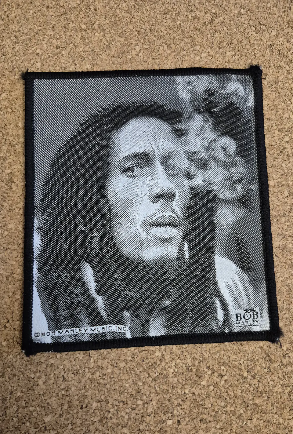 Bob Marley Vintage Patch - Portrait / Smoke (Early 90s UK Import) 1