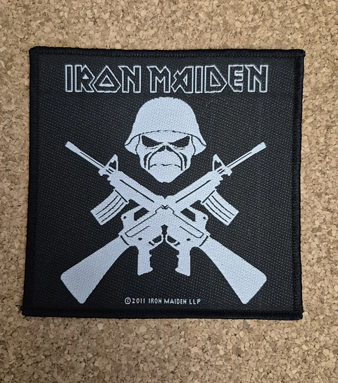 Iron Maiden Patch - Soldier Eddie Cross Guns (Woven Global 2011)