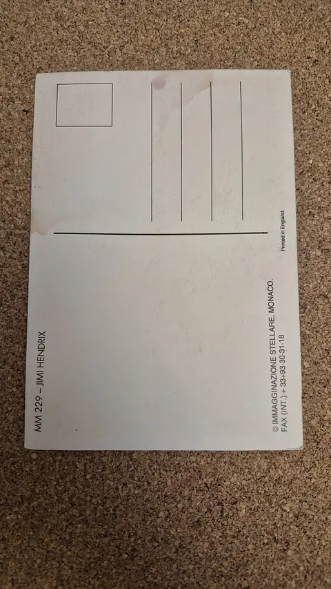 Vintage Postcard - Jimi Hendrix Live Performance