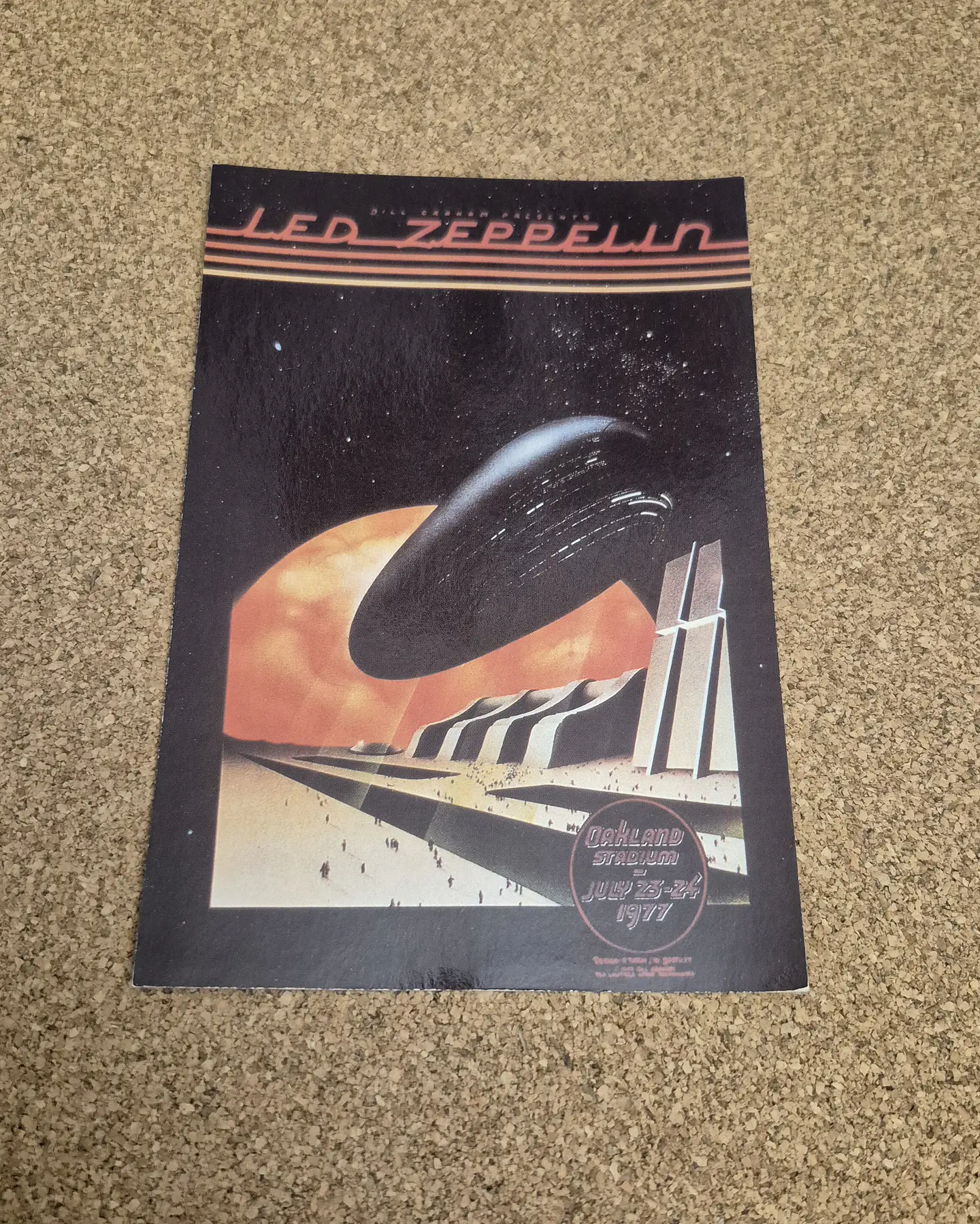 Vintage Postcard - Led Zeppelin Oakland Stadium 1977 1