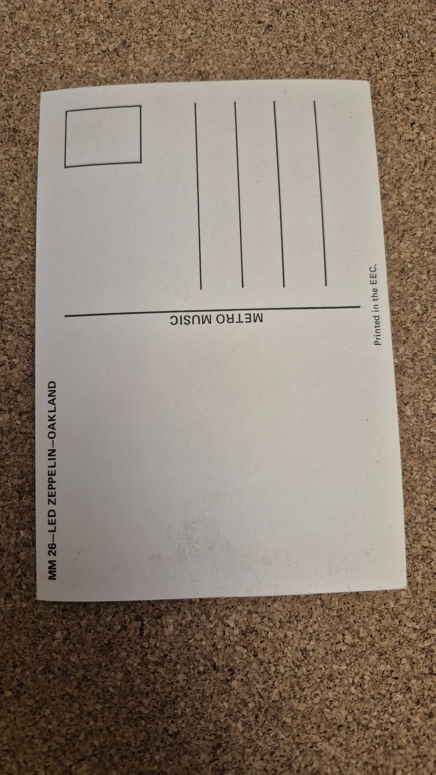 Vintage Postcard - Led Zeppelin Oakland Stadium 1977 2