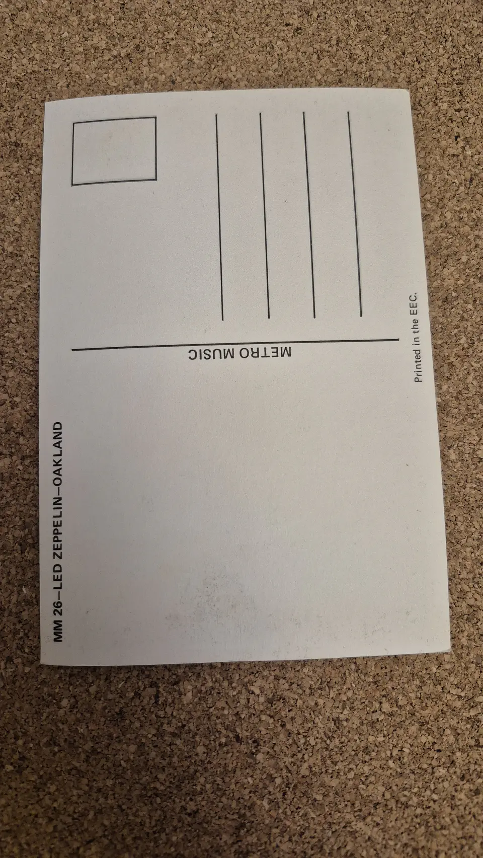 Vintage Postcard - Led Zeppelin Oakland Stadium 1977 2