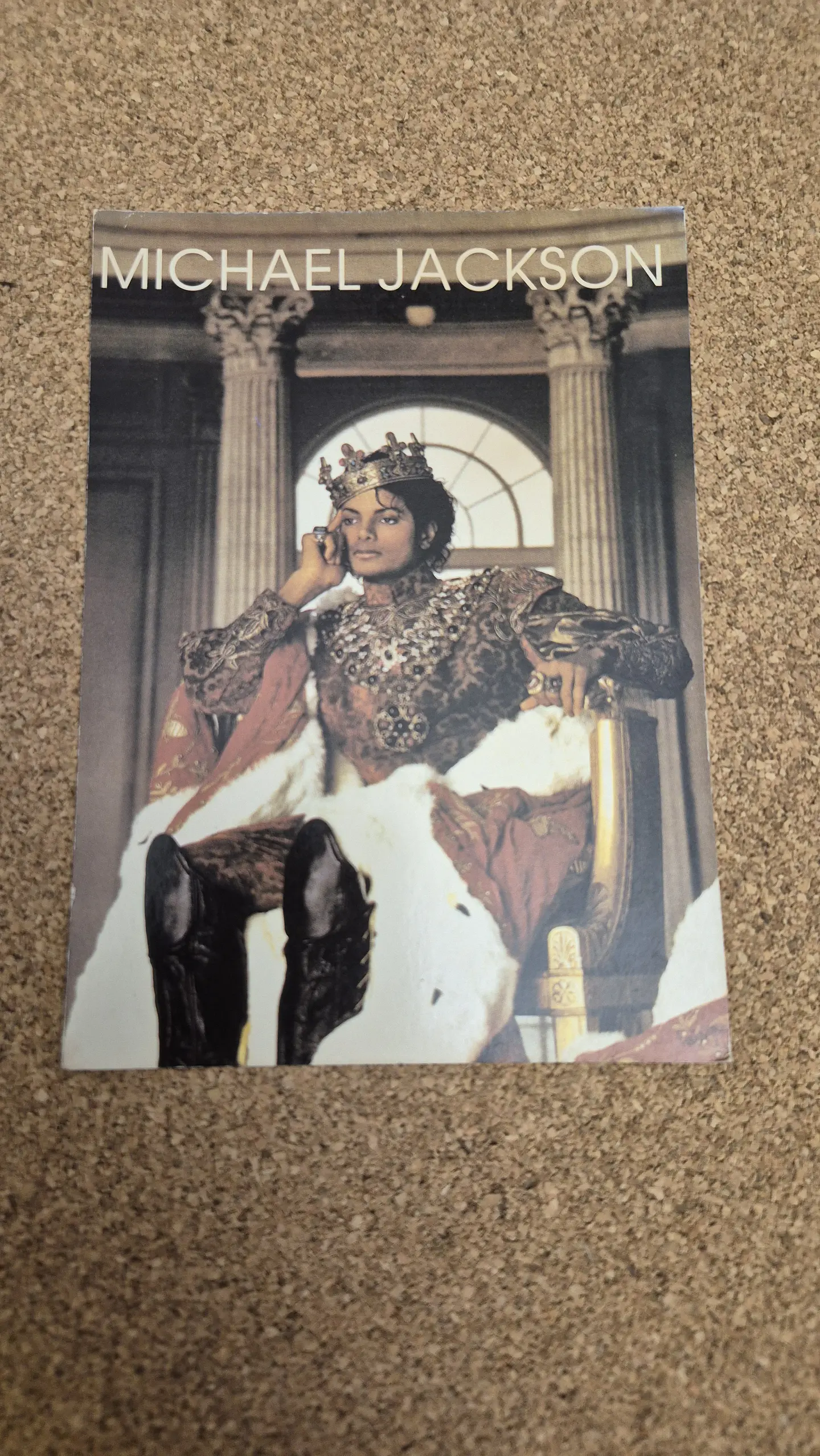 Vintage Postcard - Michael Jackson The King Crown Throne 1