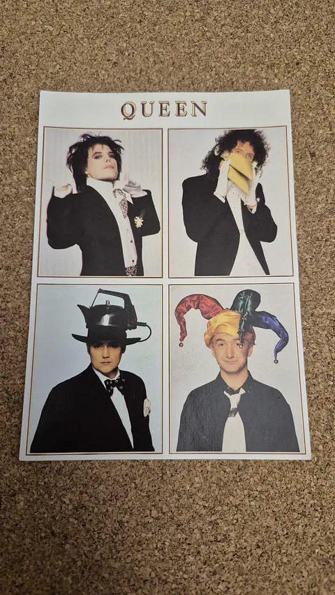 Vintage Postcard - Queen Band Members Four Pics Portraits