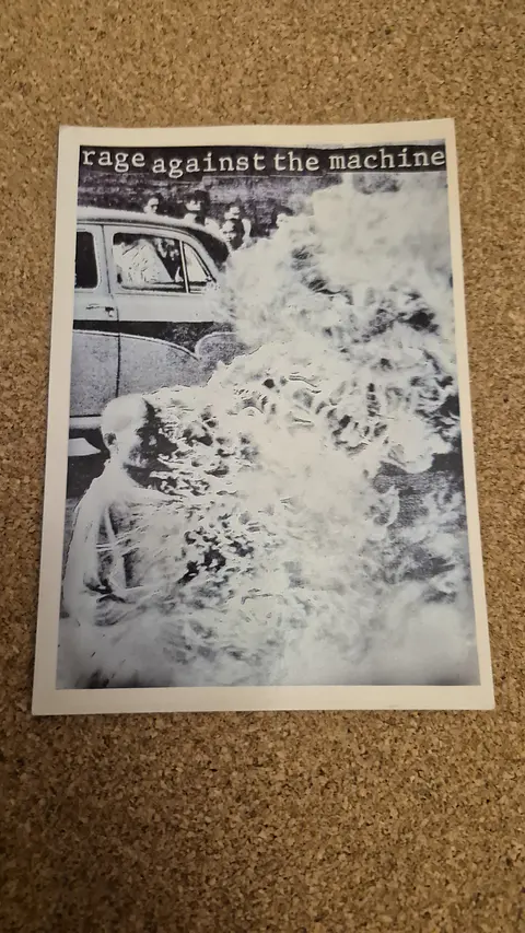 Vintage Postcard - Rage Against the Machine Buddhist Monk Album Art