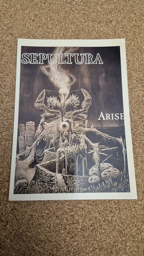 Vintage Postcard - Sepultura Arise Album Cover Artwork