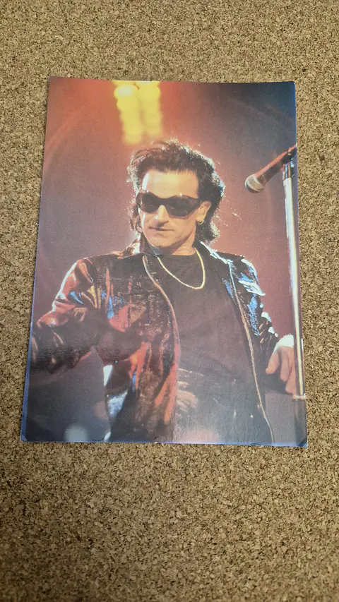 Vintage Postcard - U2 Bono Live Concert Performance Rock Collectible