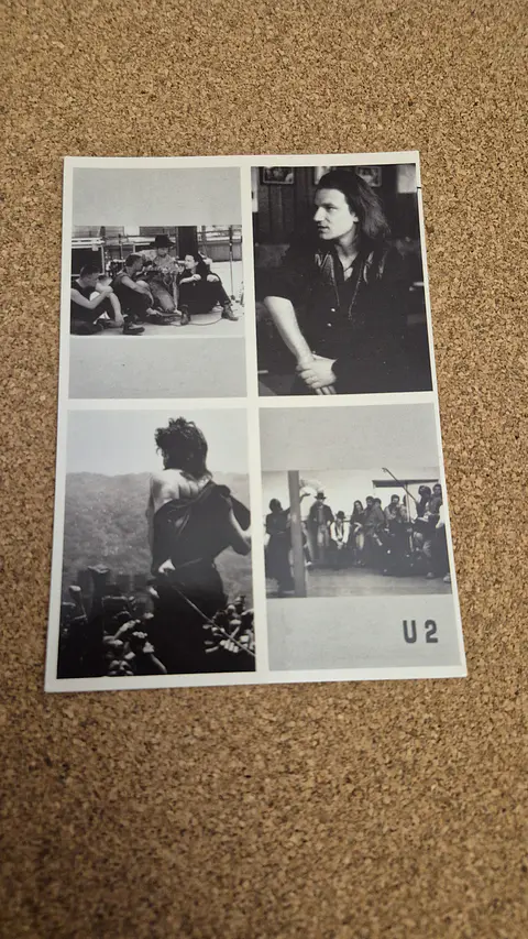 Vintage Postcard - U2 Multi-Panel Photo Collage Rock Collectible
