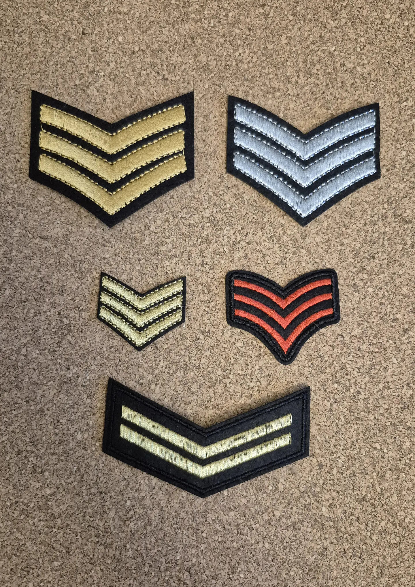 Military Chevrons Pack (Set of 5) - Embroidered (Iron-on) 1