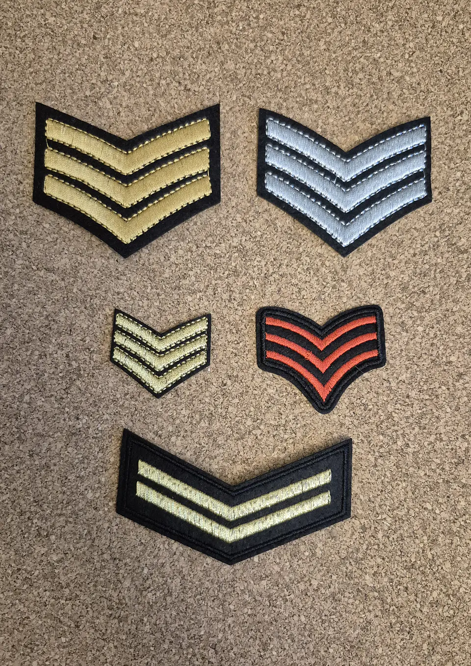 Military Chevrons Pack (Set of 5) - Embroidered (Iron-on) 1