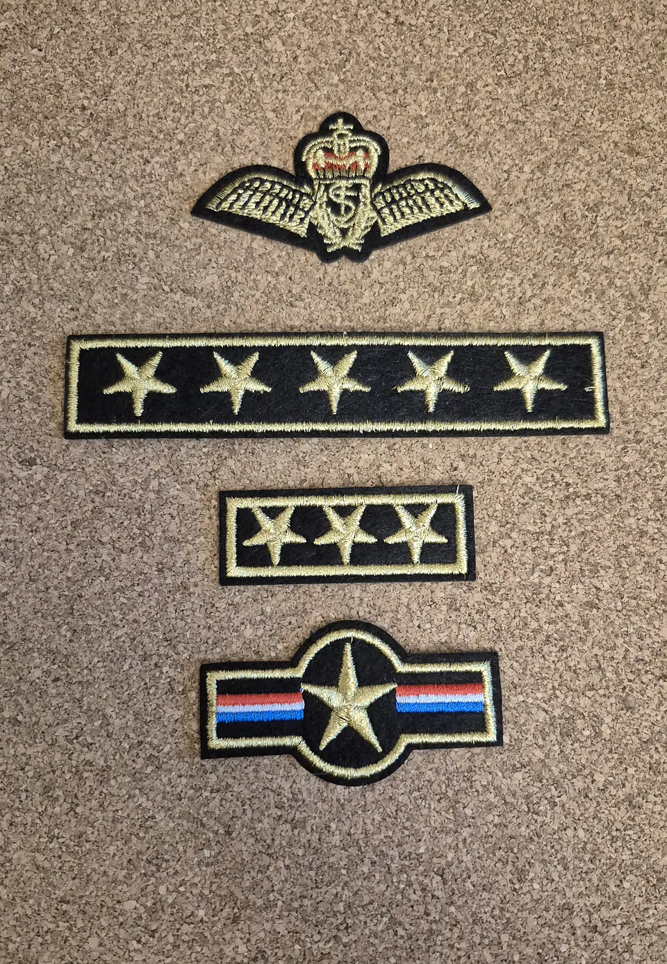 Military Wings & Stars Insignia Pack (Set of 4) - Embroidered (Iron-on) 1