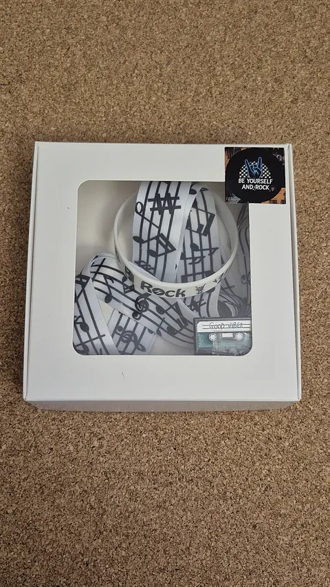 Special Music Pack: Black & White Music Notes Lanyard, Pin & Bracelet Set - Special Price