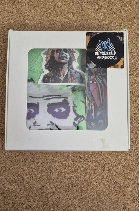 Special Beetlejuice Pack: Beetlejuice Socks Lanyard & 1 Sticker Set - Limited Edition
