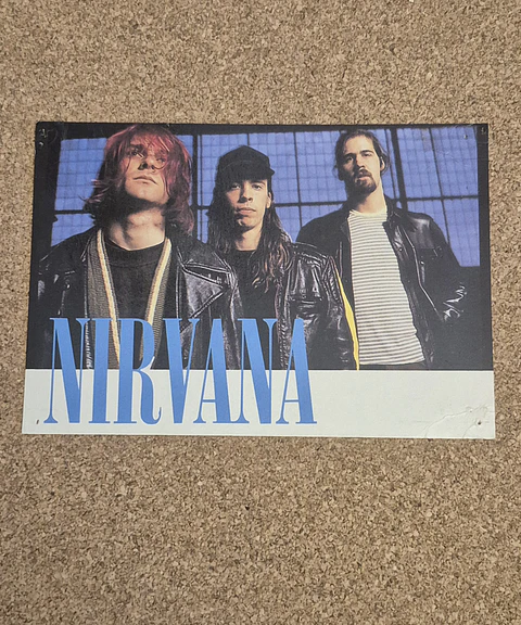 Vintage Postcard - Nirvana (Full Band Portrait - Blue Logo)