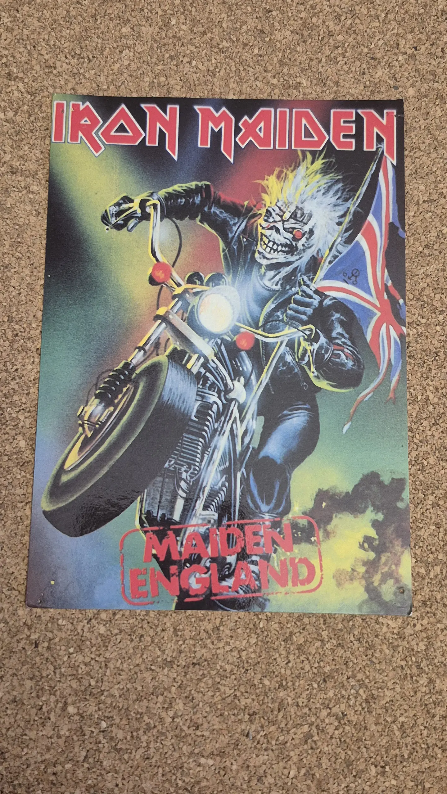 Vintage Postcard - Iron Maiden (Maiden England / Eddie on Biker) 1