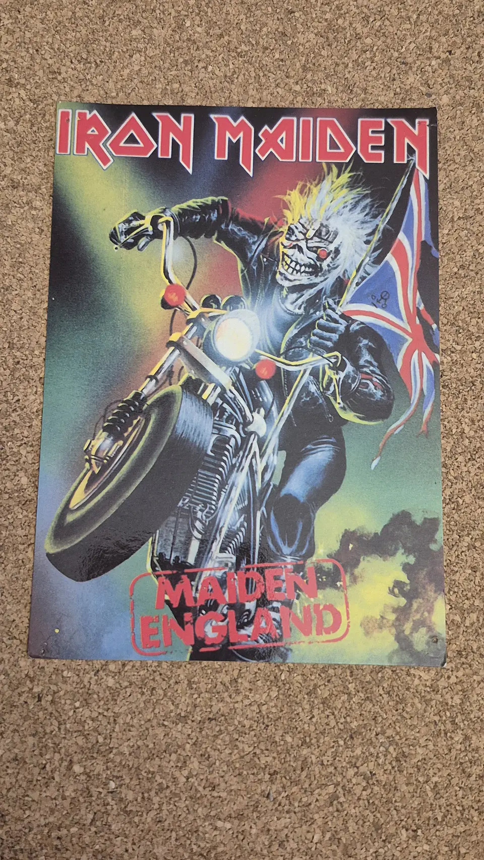 Vintage Postcard - Iron Maiden (Maiden England / Eddie on Biker) 1