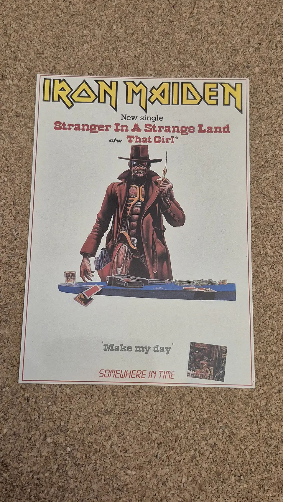 Vintage Postcard - Iron Maiden (Stranger In A Strange Land Artwork) 1