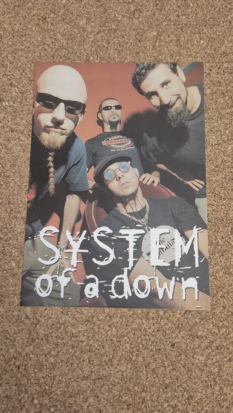 Vintage Postcard - System of a Down (Band Group Portrait with White Logo) 1